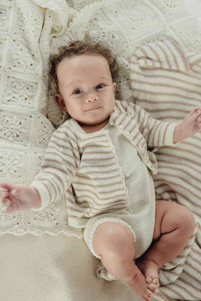 Striped baby cardigan sale