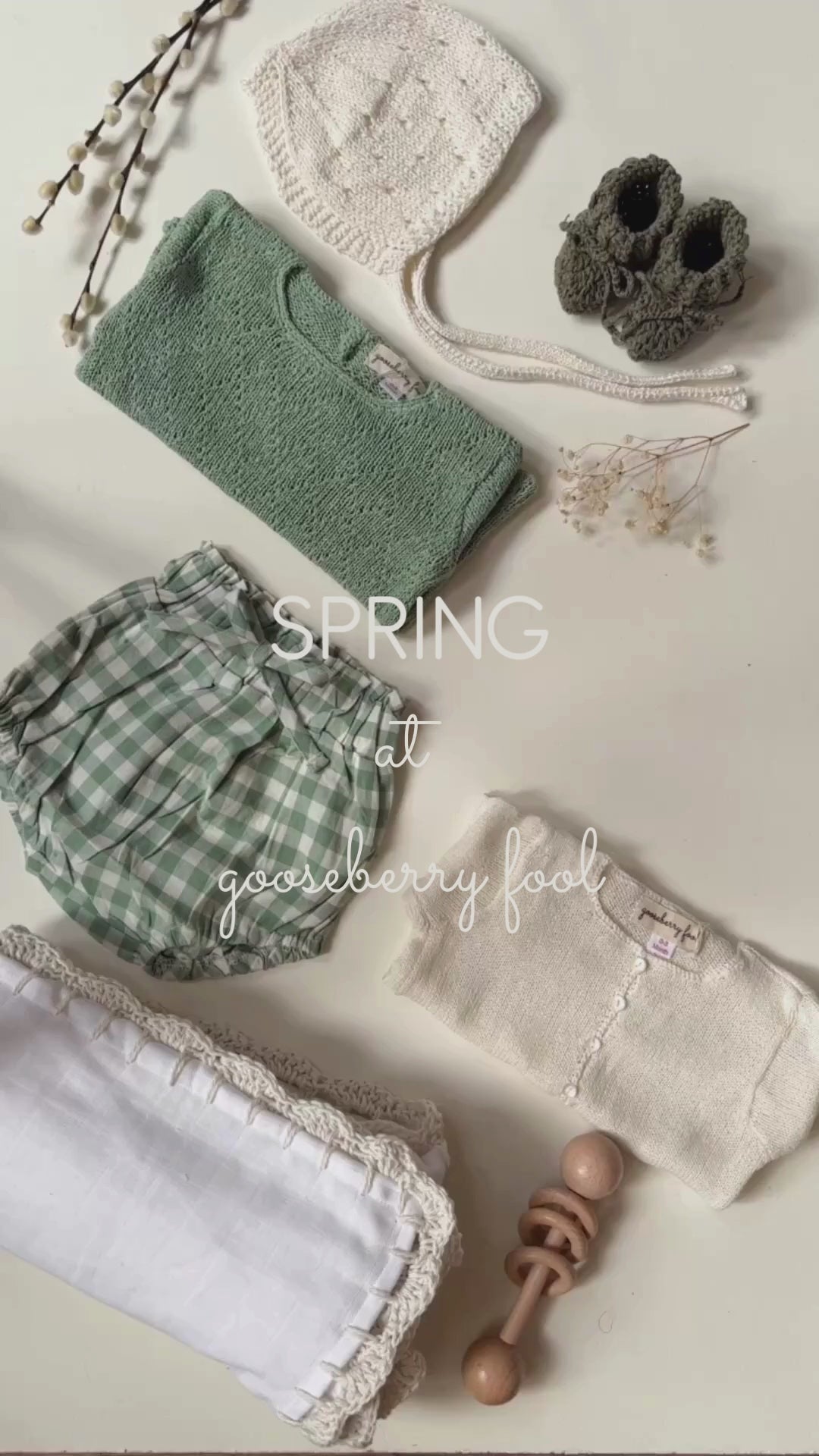 Load video: Spring organic cotton baby clothing